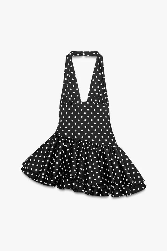 POLKA DOT RUFFLED JUMPSUIT DRESS | Zara US
