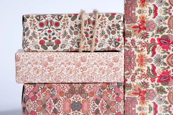 1800's English Wrapping Paper  Red Hues | Etsy | Etsy (US)