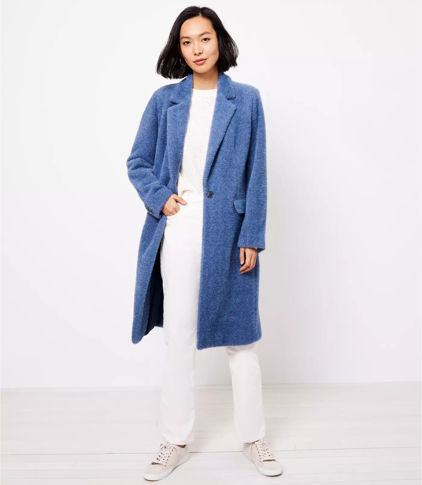 Cozy Herringbone Coat | LOFT | LOFT