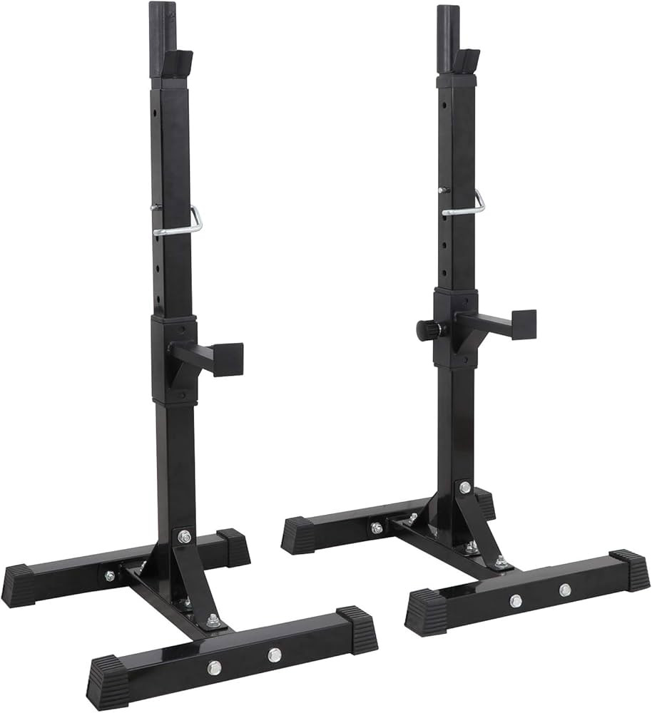 F2C Max Load 550Lbs Pair of Adjustable 40"-66" Squat Rack Sturdy Steel Squat Barbell Free Bench P... | Amazon (US)