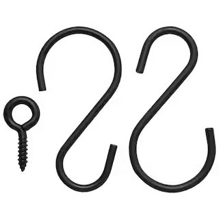 Vigoro 1.77 in. x 0.157 in. x 3.35 in. Black Metal Extender Hooks (2-Pack) 541117 - The Home Depo... | The Home Depot