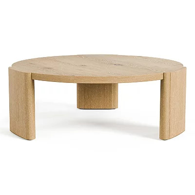Oak Wood Round Ashford Coffee Table, Tan, 15H x 42 | Kirkland's Home | Kirklands