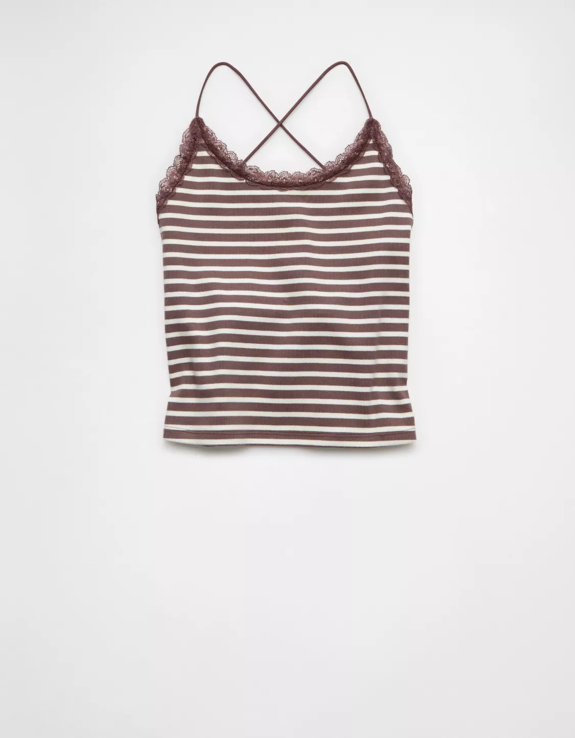 AE Strappy Go Lucky Cropped Lace Tank Top | American Eagle Outfitters (US & CA)