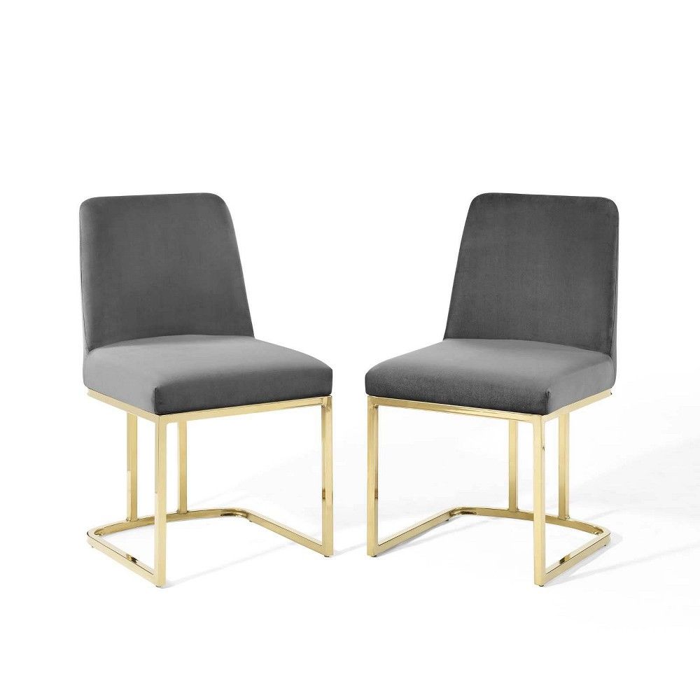 Set of 2 Amplify Sled Base Performance Velvet Dining Chairs - Modway | Target