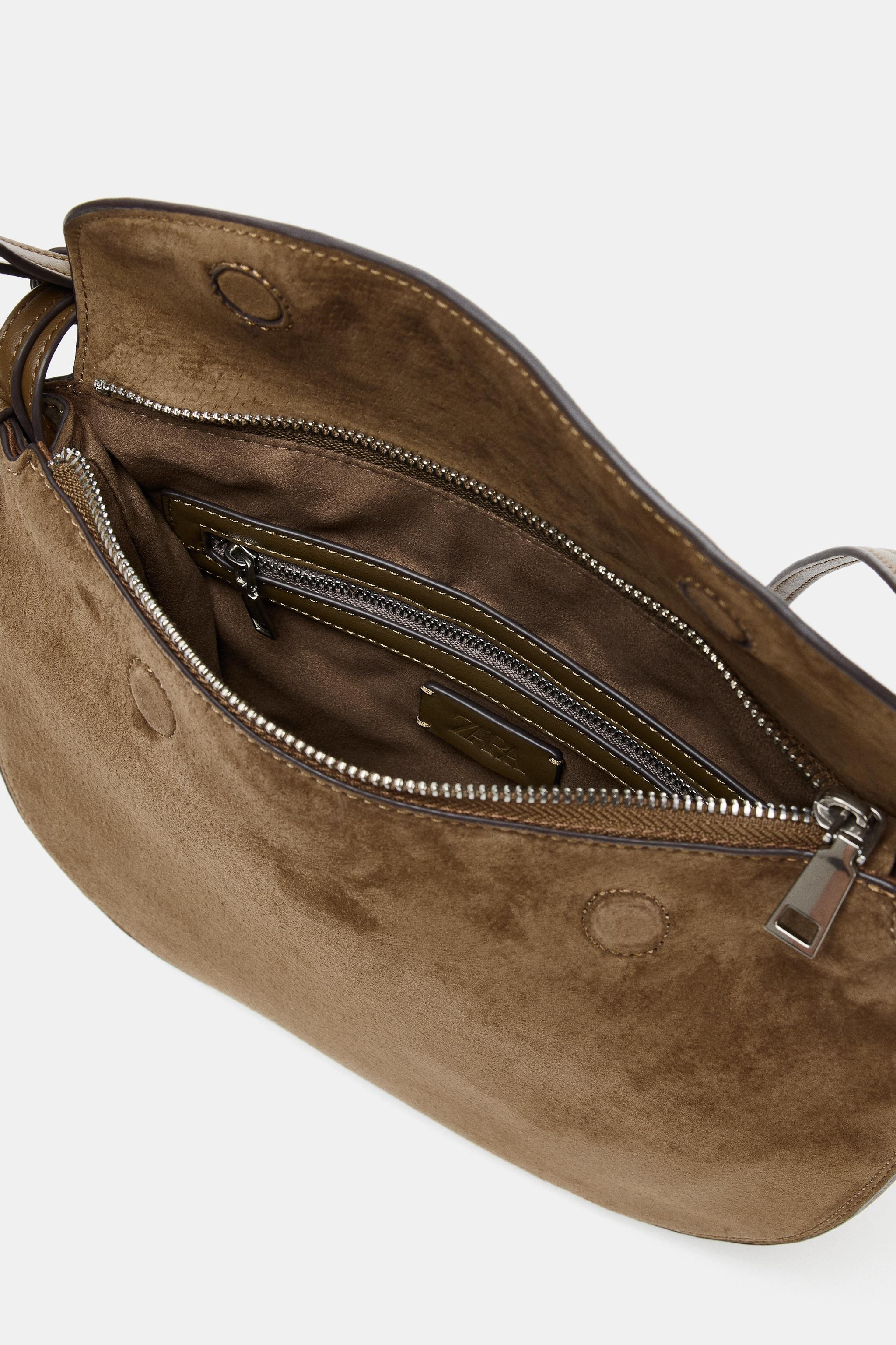 LEATHER FLAP BAG | Zara US