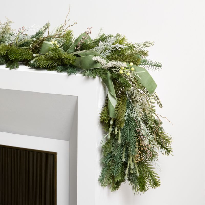 Faux Kew Garden Garland 6' by Abigail Ahern | Crate & Barrel | Crate & Barrel