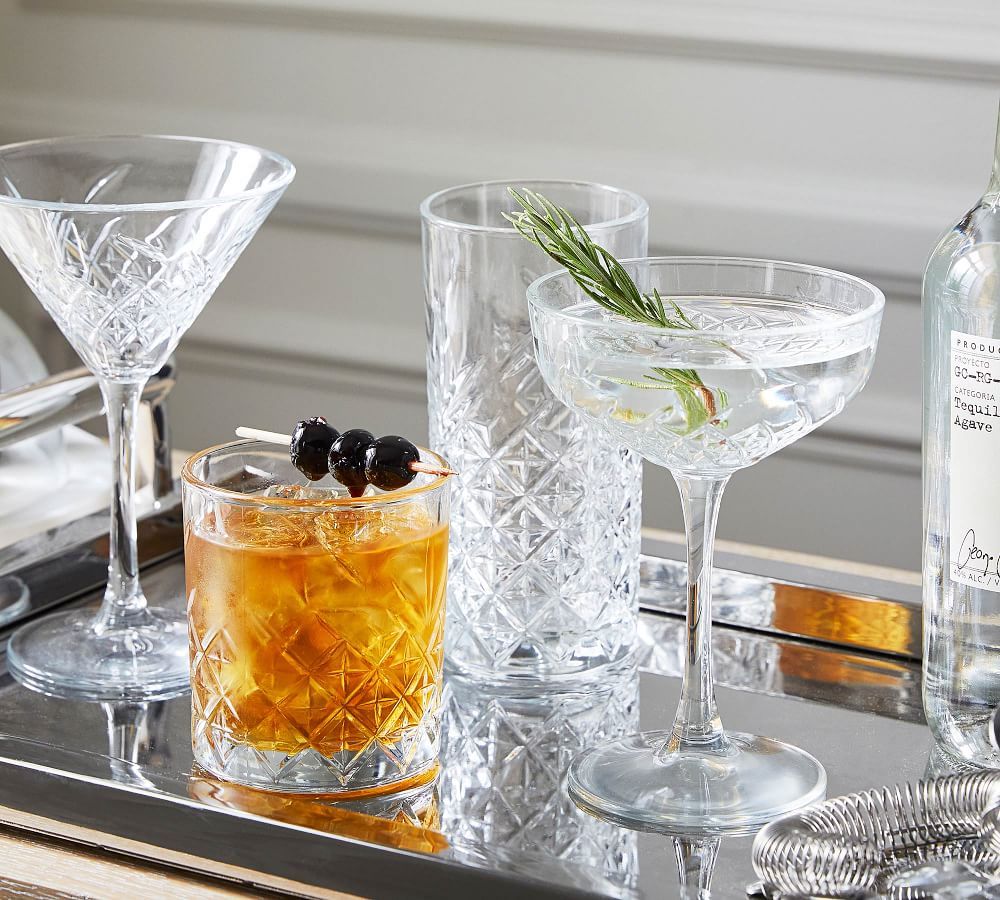 Trellis Etched Cocktail Glasses Collection | Pottery Barn (US)