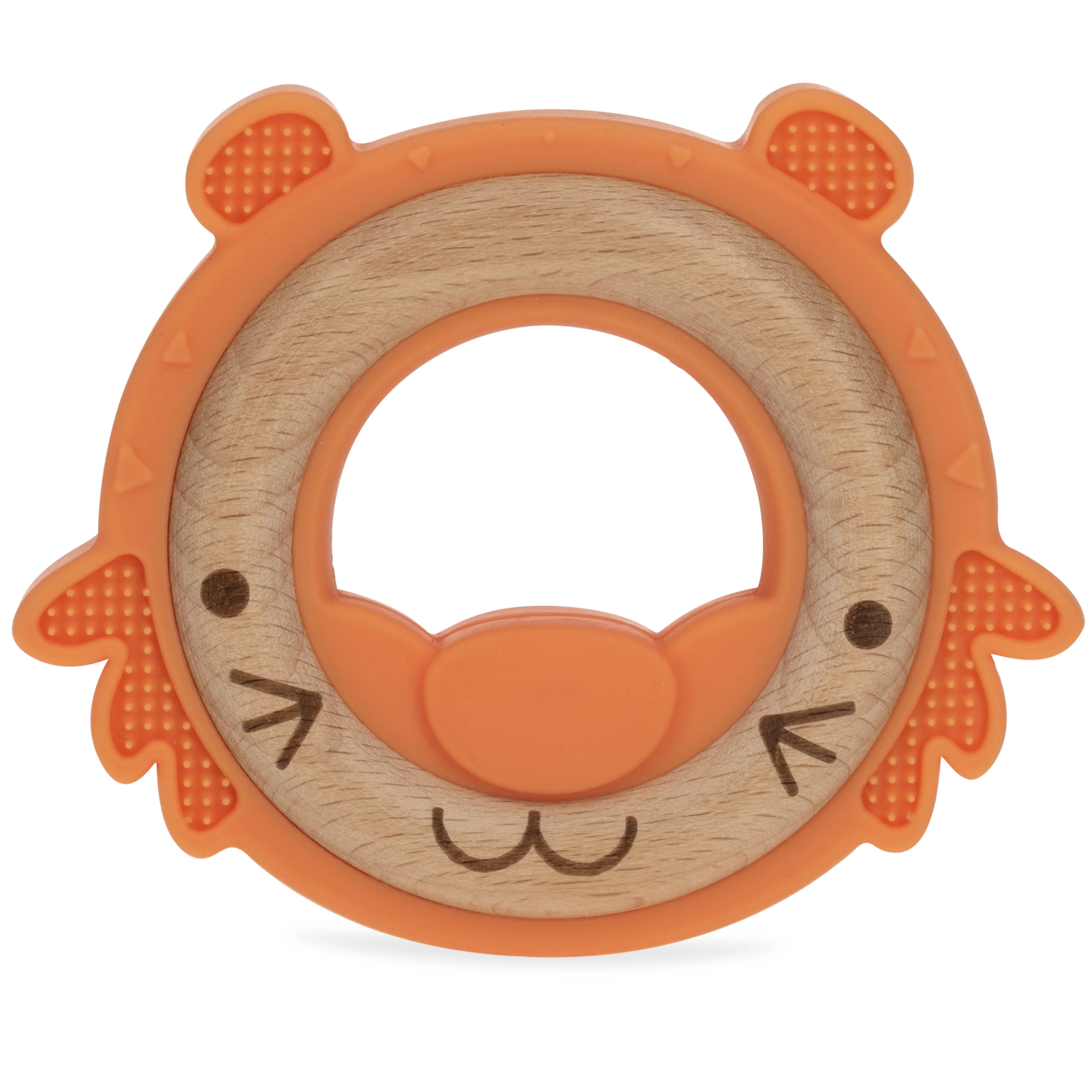 Nuby Natural Silicone and Wood Teether, Orange Tiger - Walmart.com | Walmart (US)
