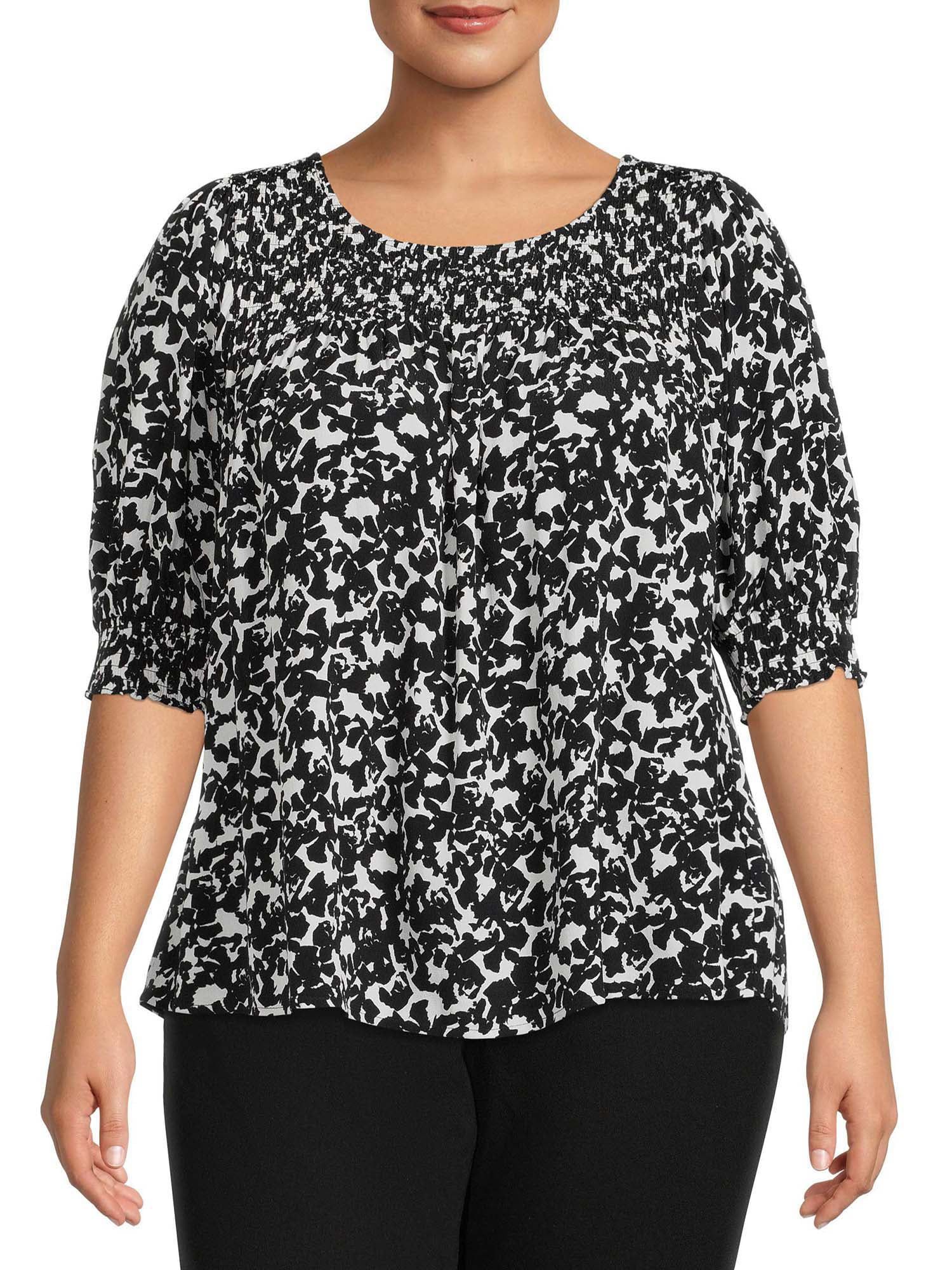 Terra & Sky Women's Plus Size Smocked Blouse | Walmart (US)