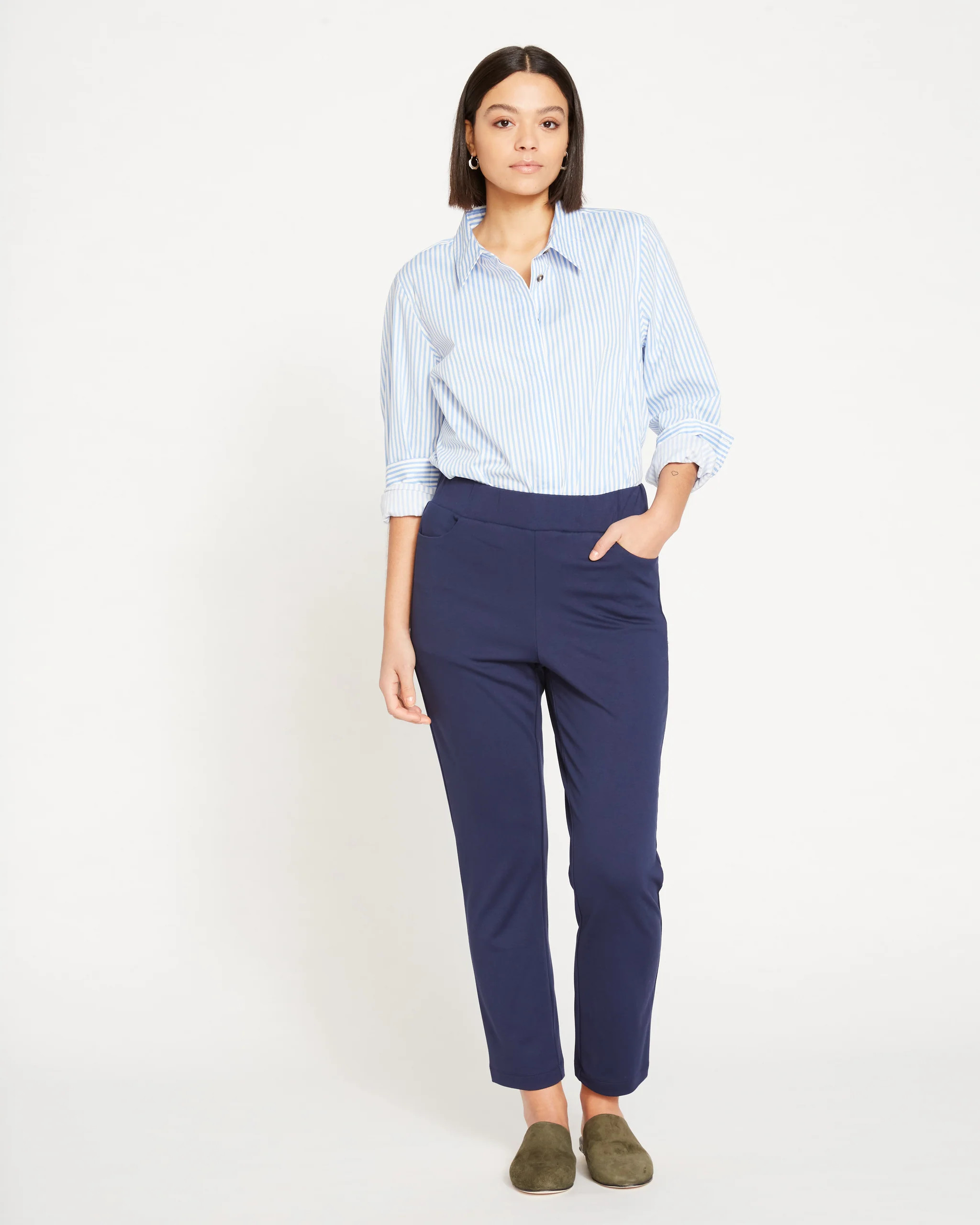 Pull-On Cigarette Ponte Pants 28 Inch - Navy | Universal Standard