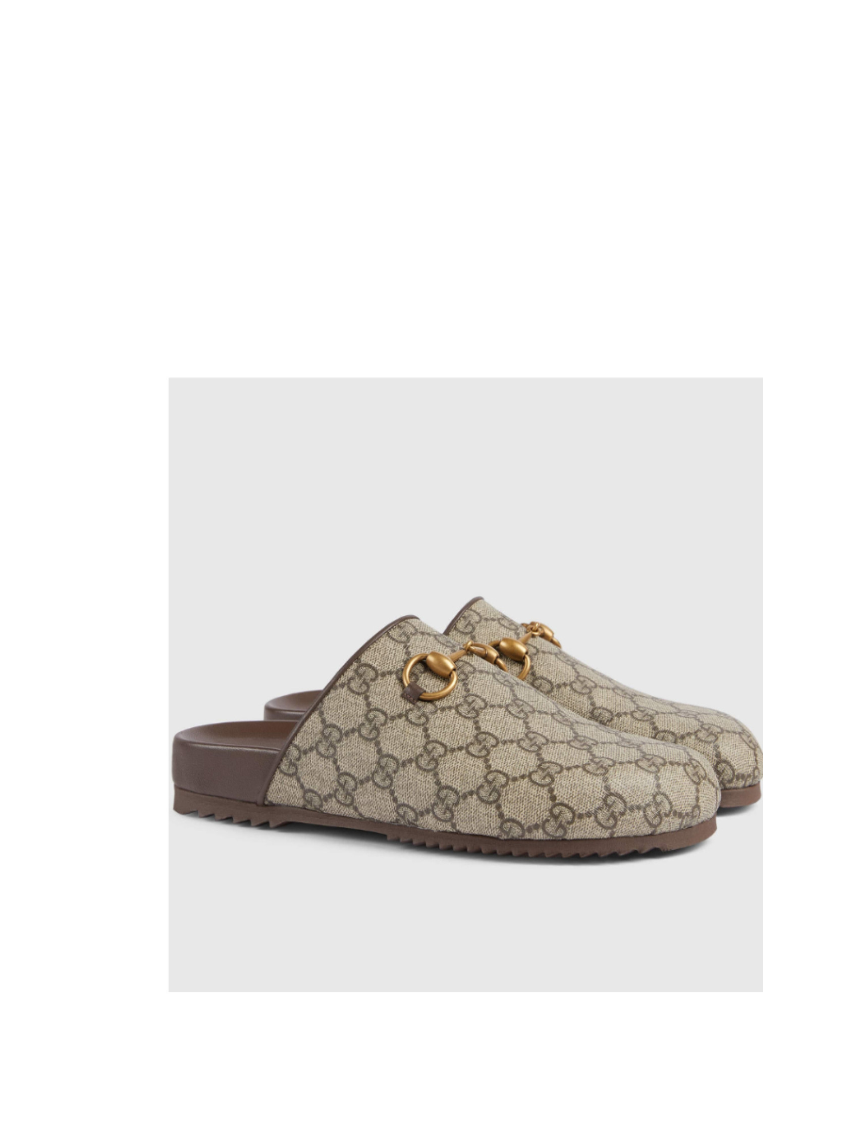 Gucci Monogrammed Gancini Plaque Slides | Senser US