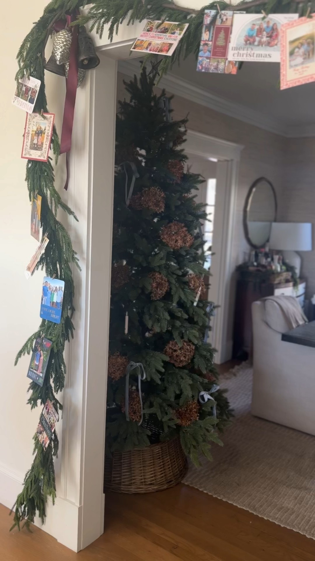 My favorite way to display holiday cards. I use these little paper clips and attach to my Norfolk pine garland. #christmascarddisplay #christmas #holidaydecor 

#LTKHoliday