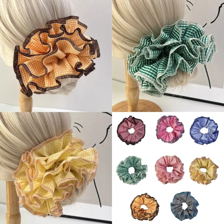 Fashionable Dopamines Hair Tie High Elasticities Checkered Student Hair Band | Walmart (US)