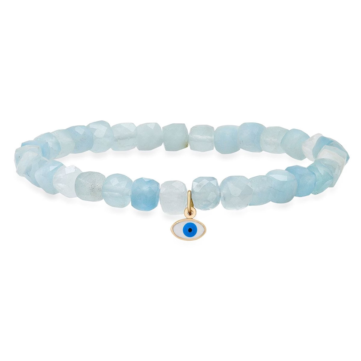 Aquamarine Evil Eye Bracelet | Wolf & Badger (US)