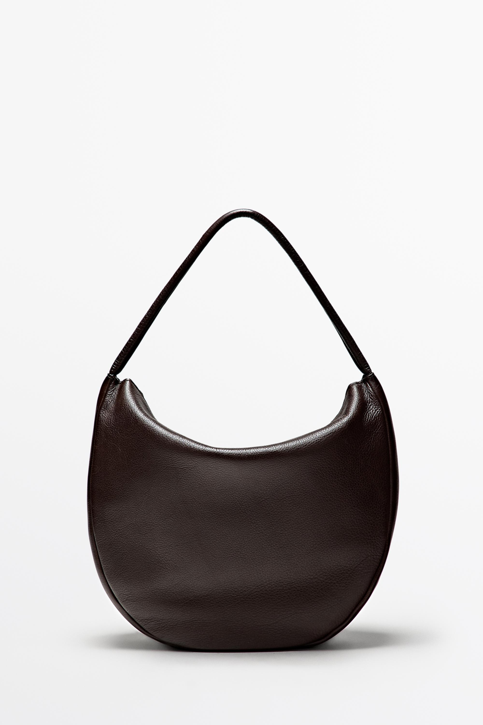 Medium nappa leather slouch bag | Massimo Dutti US