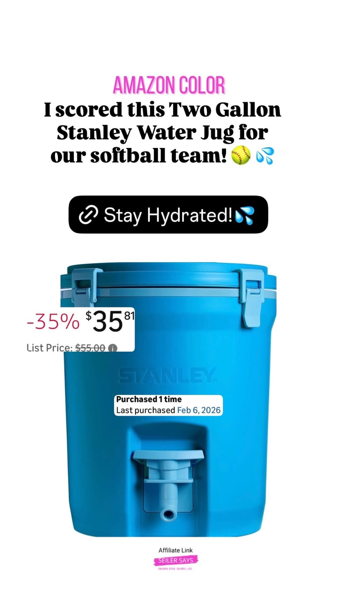 I scored this Two Gallon Stanley Water Jug for our softball team! 🥎 💦

#LTKmomlife #LTKActive #LTKKids