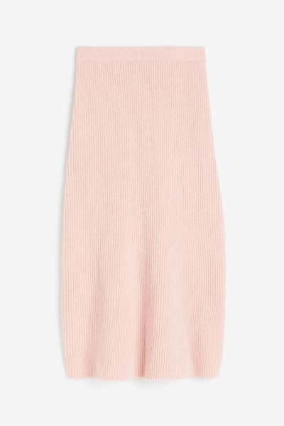 Rib-knit skirt - Light pink - Ladies | H&M GB | H&M (UK, MY, IN, SG, PH, TW, HK)