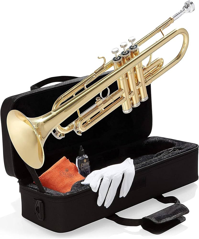 Mendini By Cecilio Bb Trumpet - Trumpets for Beginner or Advanced Student w/Case, Cloth, Oil, Glo... | Amazon (US)