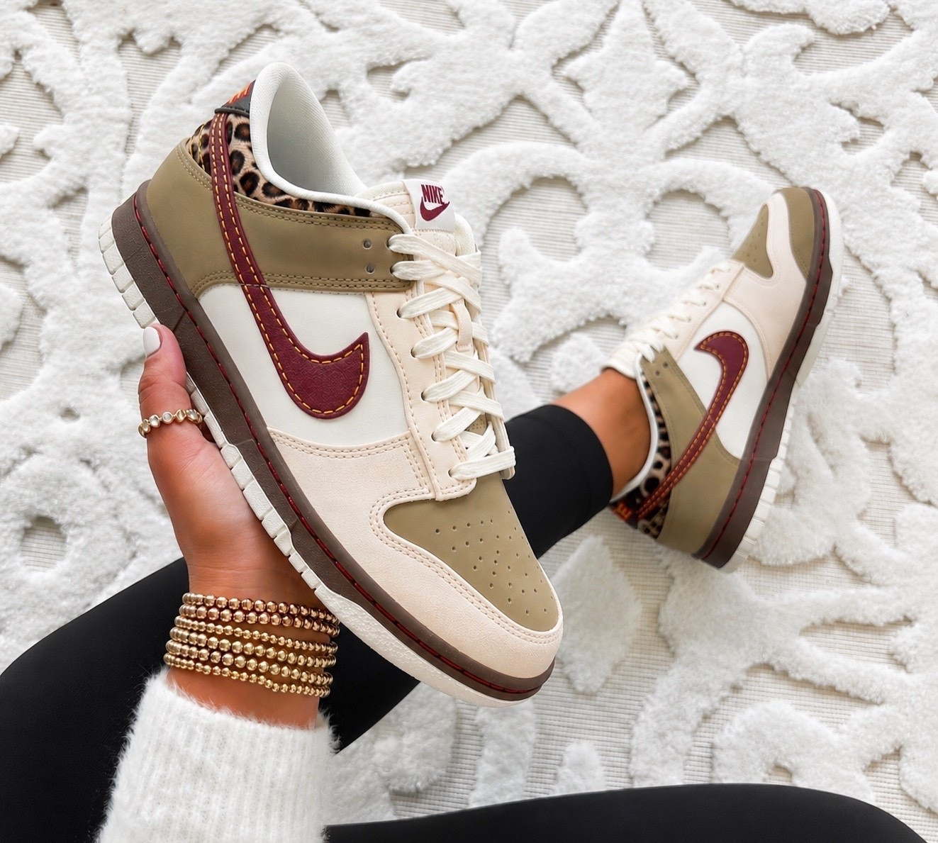 Nike dunk low leopard sneakers runs true to size