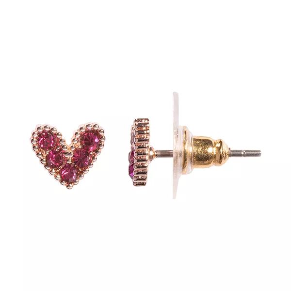 LC Lauren Conrad Heart Button Earrings | Kohl's