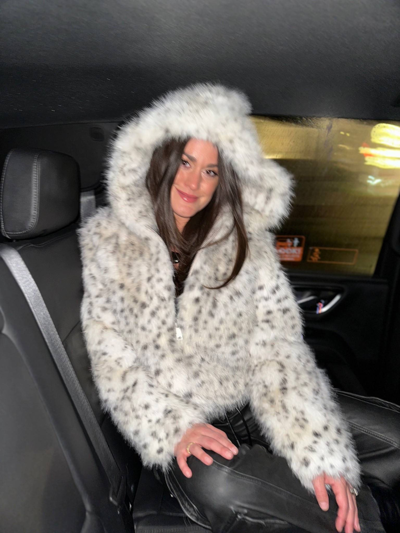 Free People hooded fur coat size small!
Black cargo leather pants size medium for an oversized fit! 

#LTKGiftGuide #LTKootd #LTKHoliday