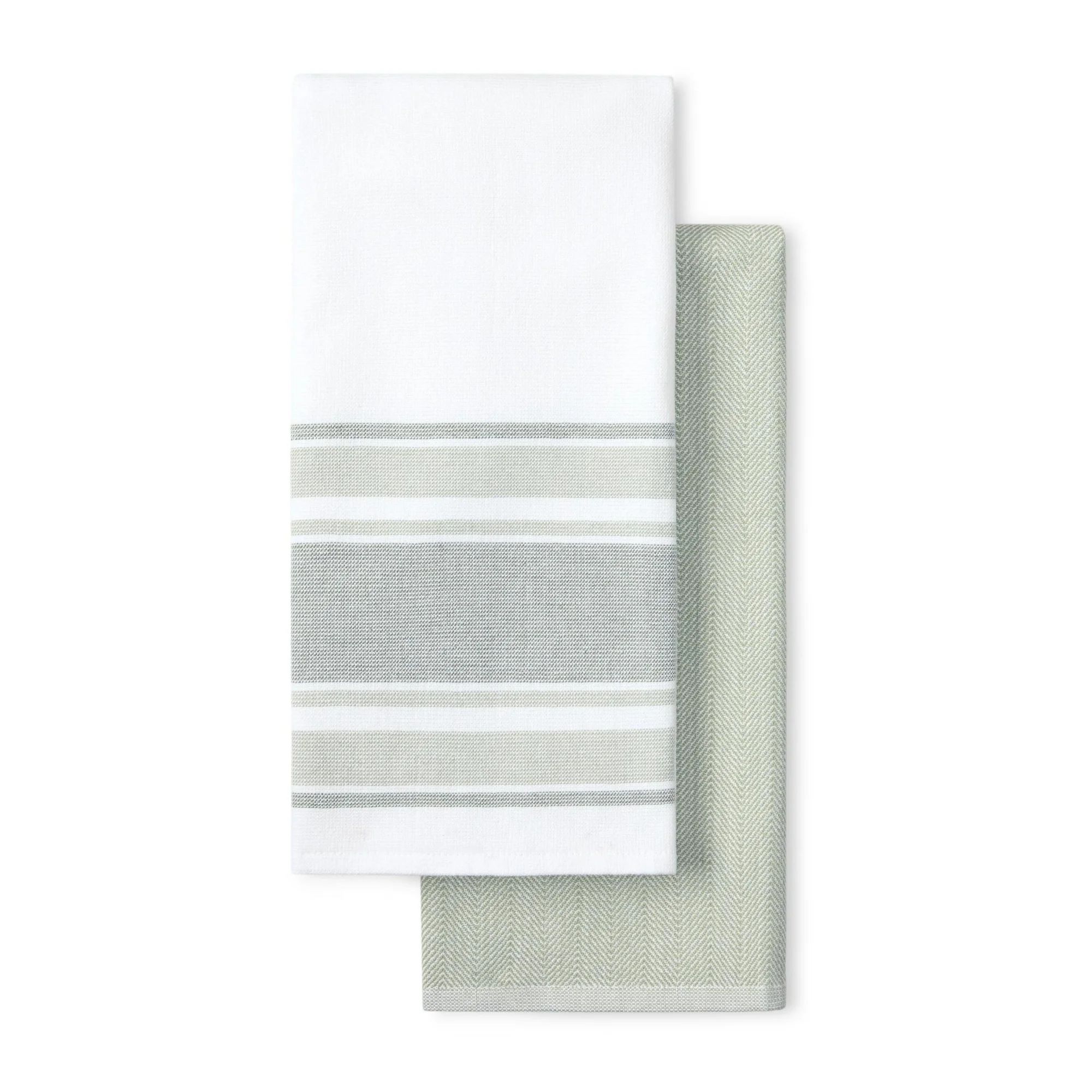 Beautiful 2-Piece Yarn Dyed Kitchen Towel Set, Green, 20"W x 30"L | Walmart (US)