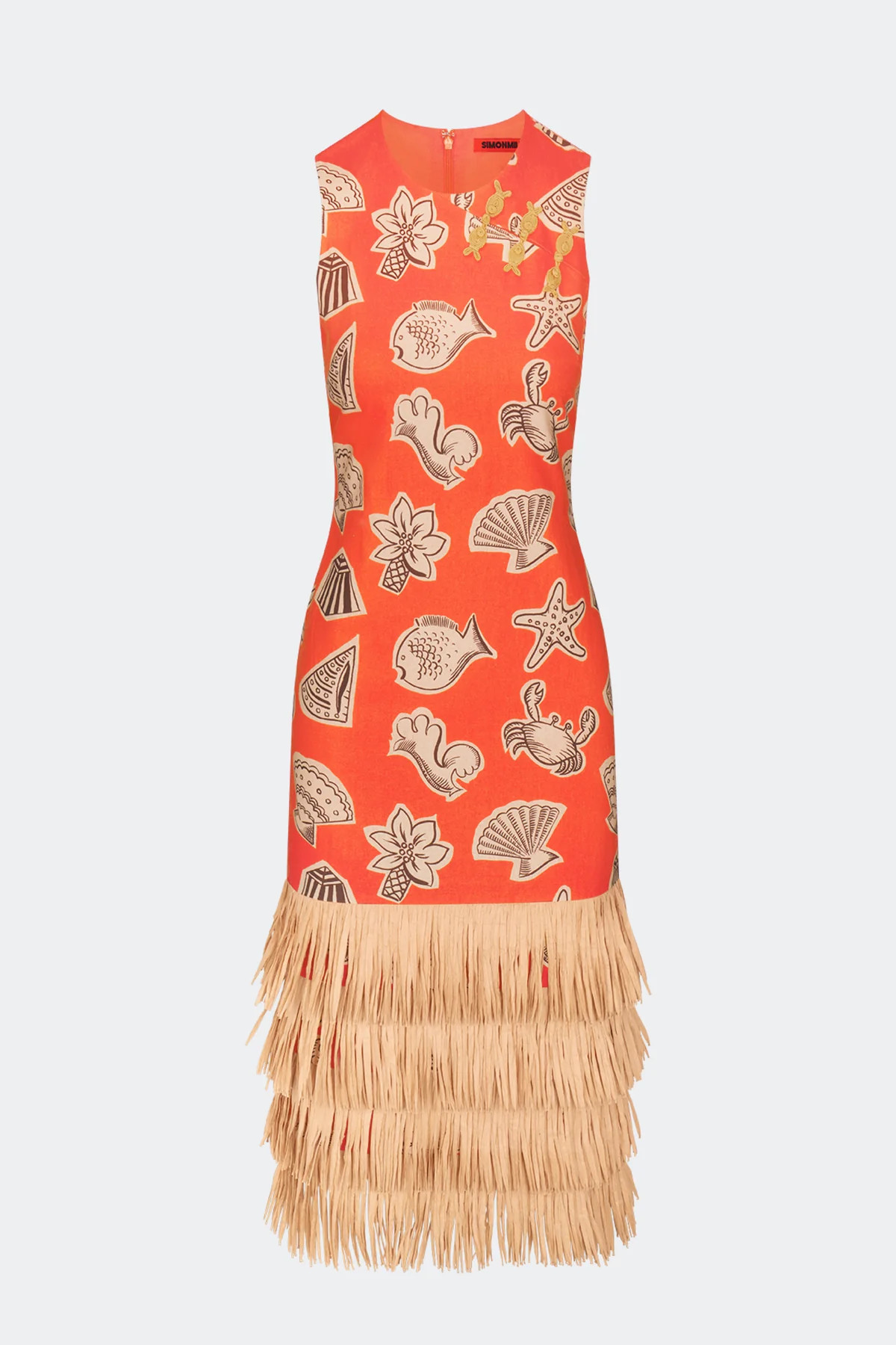 Jooni Linen Dress In Playful Sea Print | Simon Miller