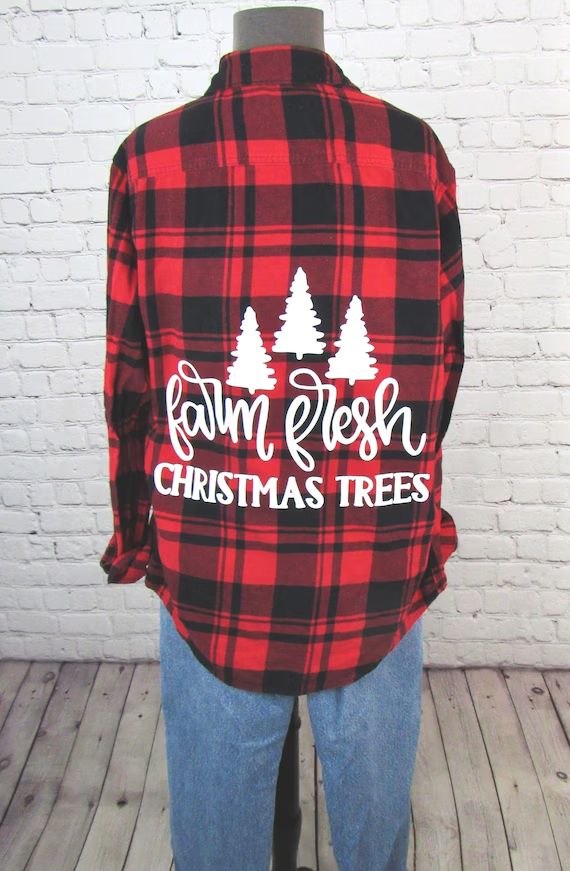 Christmas Flannel Shirt, Custom Holiday Flannel Shirt, Personalized Christmas Gift, Flannel Pajam... | Etsy (US)