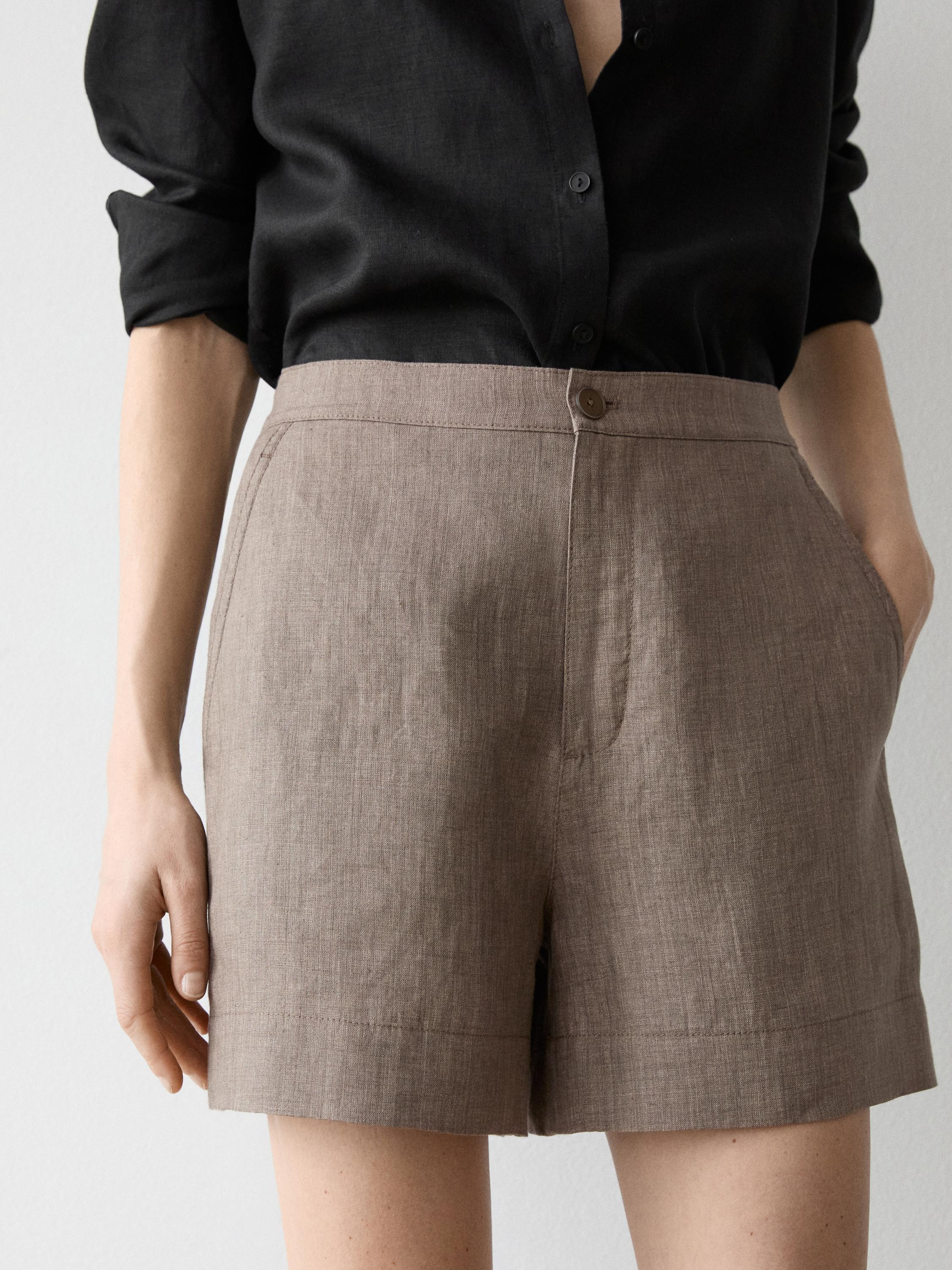 Short linen Bermuda shorts | Massimo Dutti US