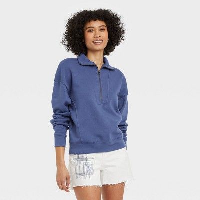 Women's French Terry Quarter Zip Sweatshirt - Universal Thread™ | Target