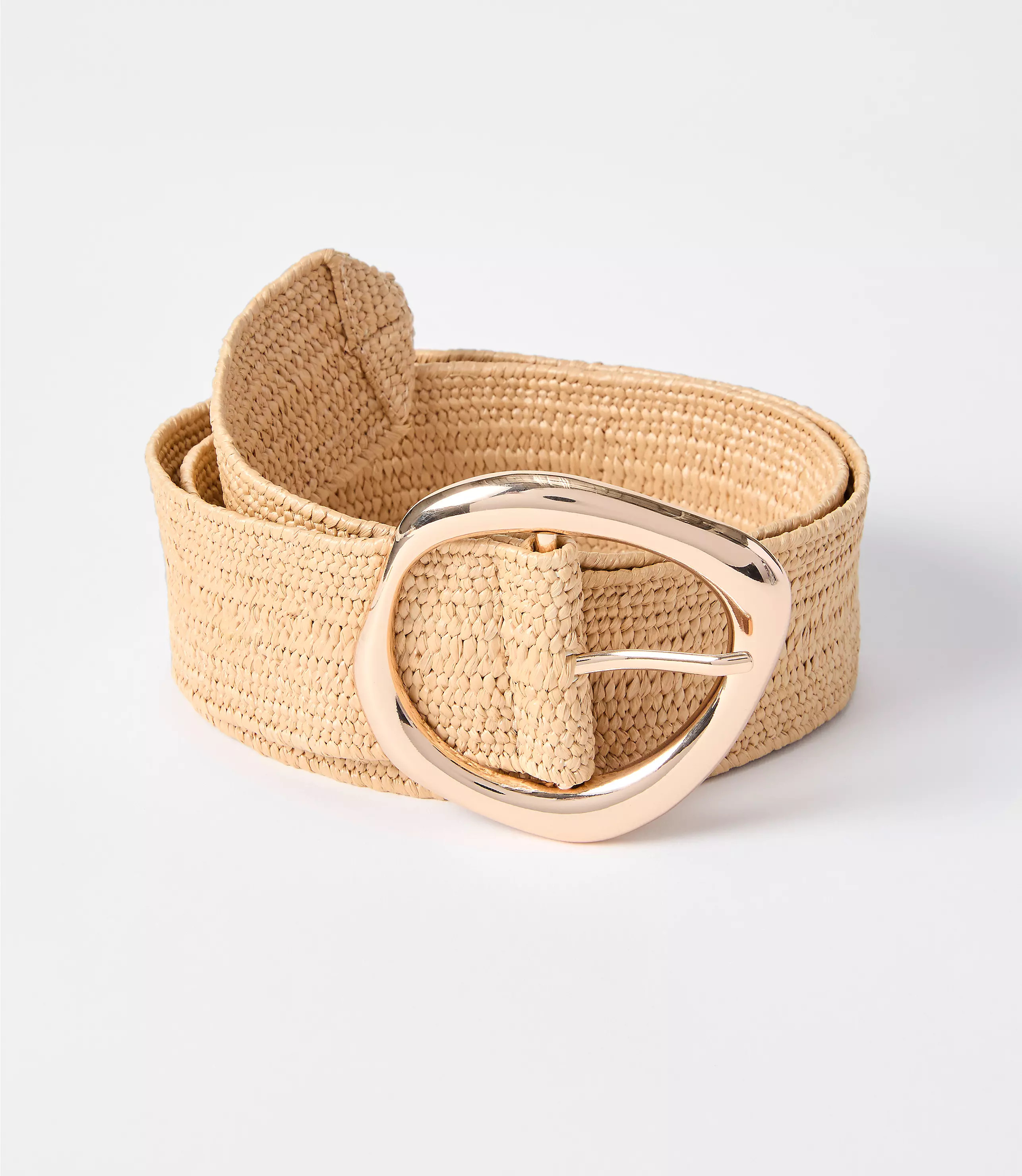Molded Buckle Raffia Stretch Belt | LOFT