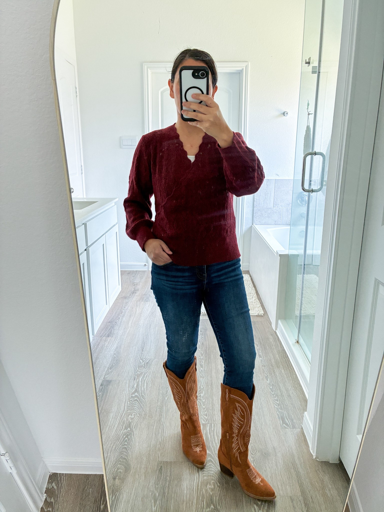 A new fall sweater and some boots.  Sweater: small petite. Jeans: 8/29. Boots: 8

#LTKPetite #LTKSeasonal