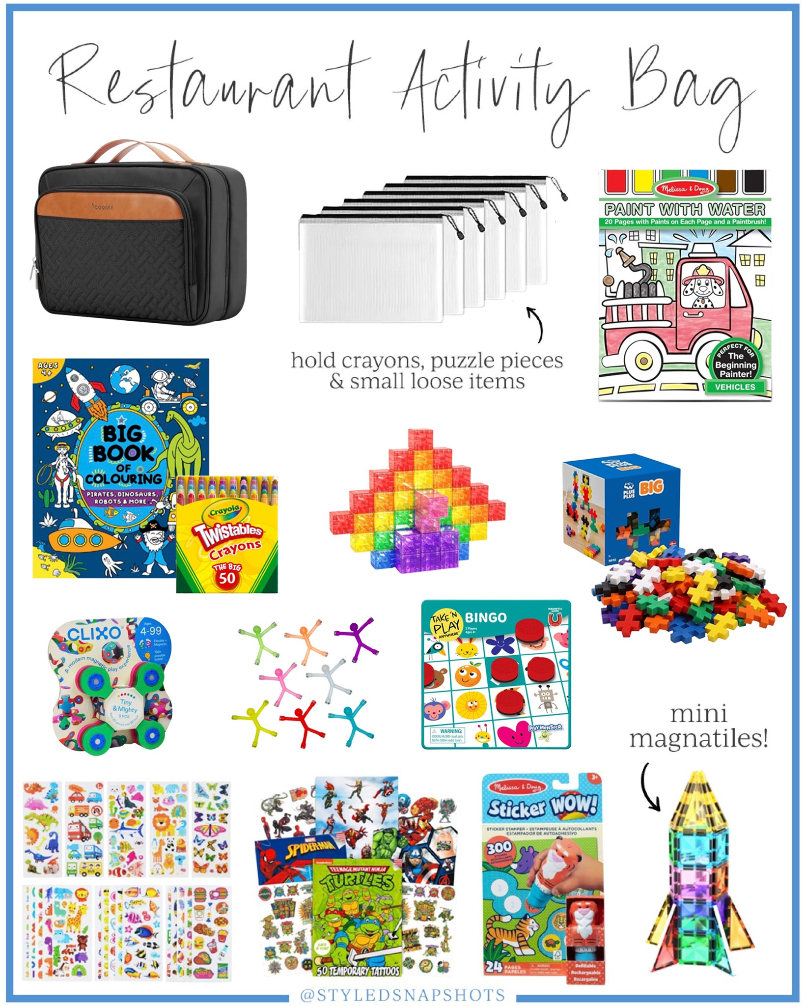 Kids Restaurant activity bag

Kids travel activities 

#LTKKids #LTKTravel #LTKFindsUnder50