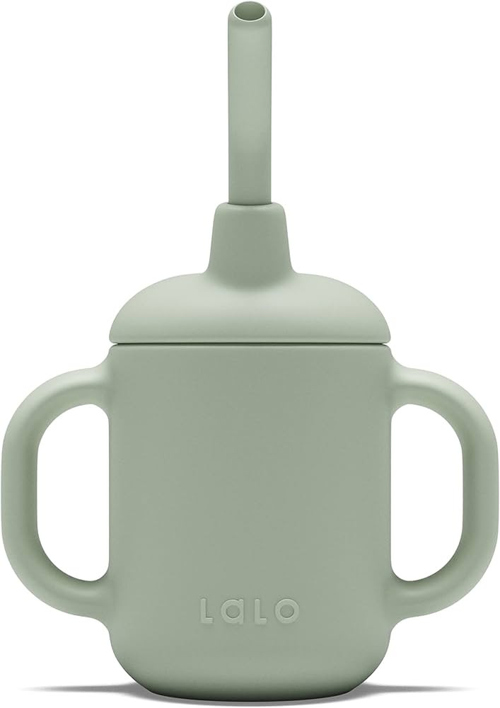 Lalo Little Cup, Non-Toxic Silicone Straw Cup with Handles - Baby and Toddler Sippy Cup - Mini Cu... | Amazon (US)