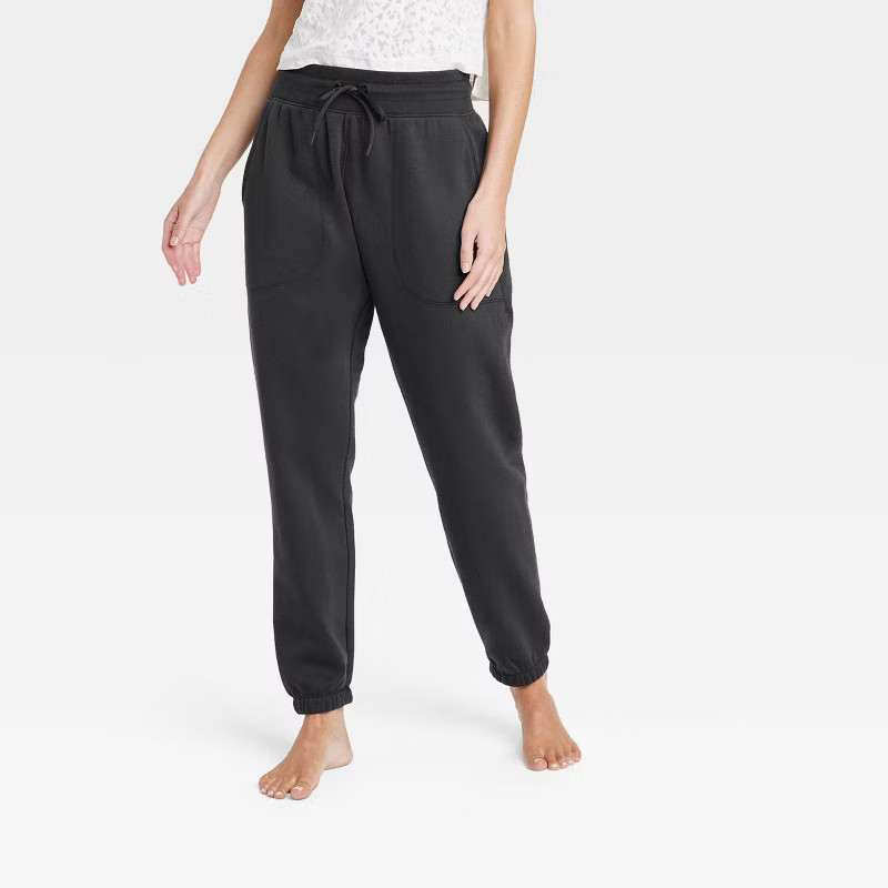 Women's Mid-Rise Cotton Fleece Joggers - All in Motion™ | Target