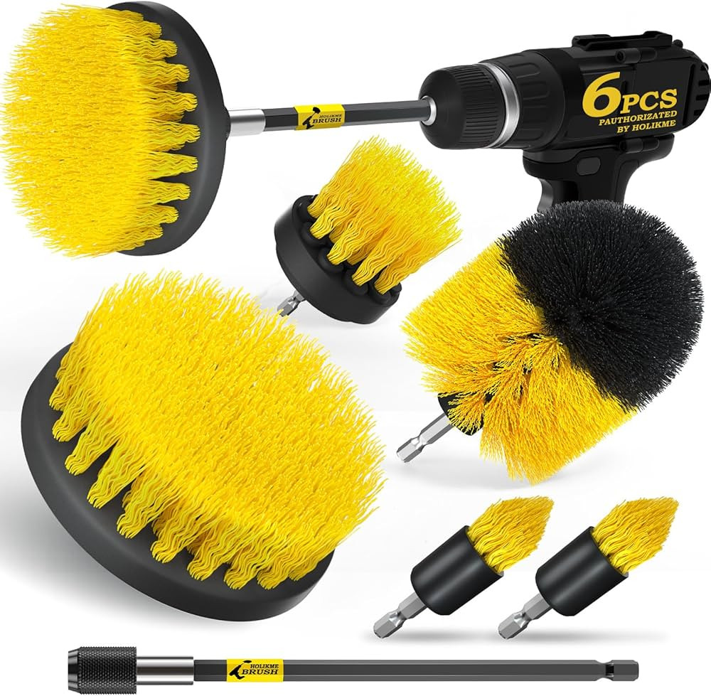Holikme 6Pack Drill Brush Power Scrubber Cleaning Brush Extended Long Attachment Set All Purpose ... | Amazon (US)