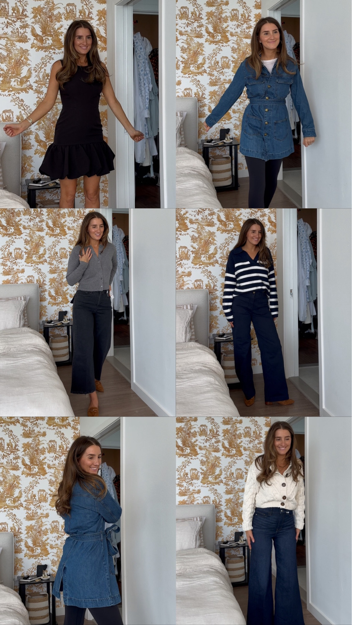 Nordstrom sale anniversary picks!!  I’m excited for these fall outfits!

Sizes I’m wearing:
Black mini dress - small
Grey cardigan - extra small (I wanted to wear as a “shirt” so I sized down!)
Black wide leg jeans - size 6
Jean jacket - medium (I sized up for looser fit to pair with sweaters for a fall outfit)
Blue striped sweater - small
Blue wide leg pants - size 4
Caramel slingback pumps - size 8.5
Blue wide leg jeans - size 28
FP cable knit cardigan - small

#LTKxNSale #LTKSaleAlert #LTKSummerSales