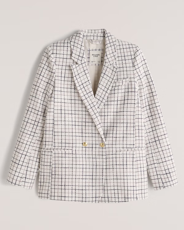 Women's Tweed Double-Breasted Blazer | Women's Coats & Jackets | Abercrombie.com | Abercrombie & Fitch (US)
