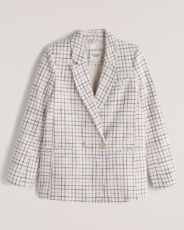 Women's Tweed Double-Breasted Blazer | Women's Coats & Jackets | Abercrombie.com | Abercrombie & Fitch (US)