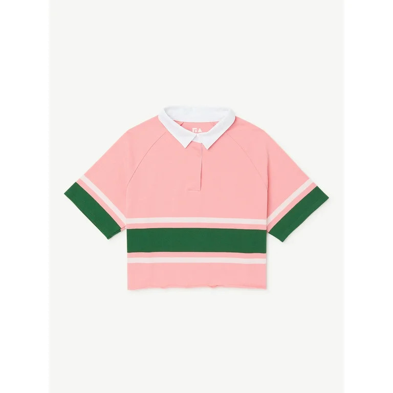 Free Assembly Girls Rugby Stripe Polo Shirt, Sizes 4-18 | Walmart (US)