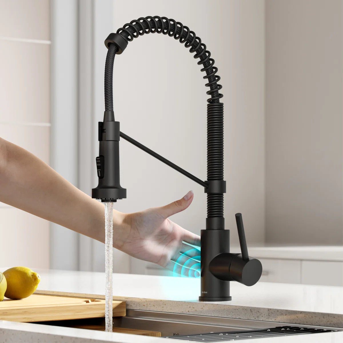 Kraus Bolden Touchless Sensor Commercial Style 2-Function Single Handle Pull-Down Kitchen Faucet ... | Wayfair North America