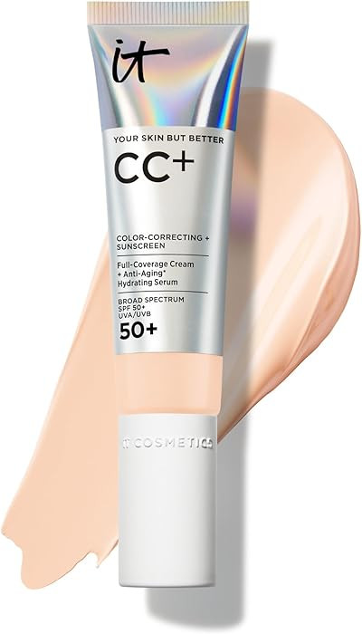 IT Cosmetics CC+ Cream - Natural Full Coverage Foundation With SPF 50+, Color Corrector & Anti-Ag... | Amazon (US)