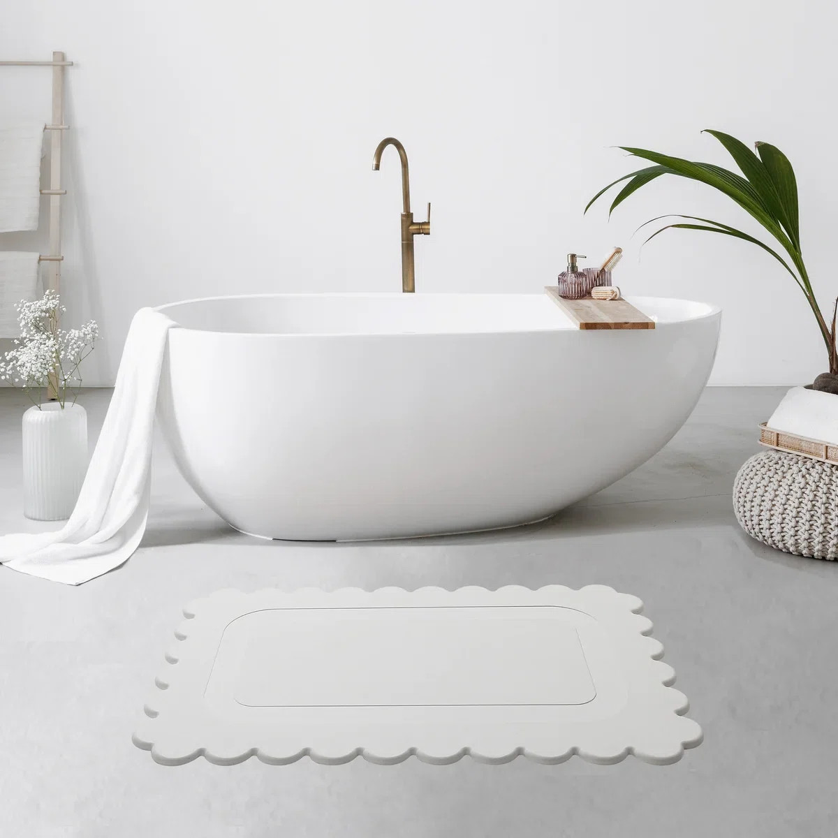 Stone Bath Mat Diatomaceous Earth Shower Mat Non-Slip Super Absorbent Diatomite Stone Mats for Ba... | Wayfair North America