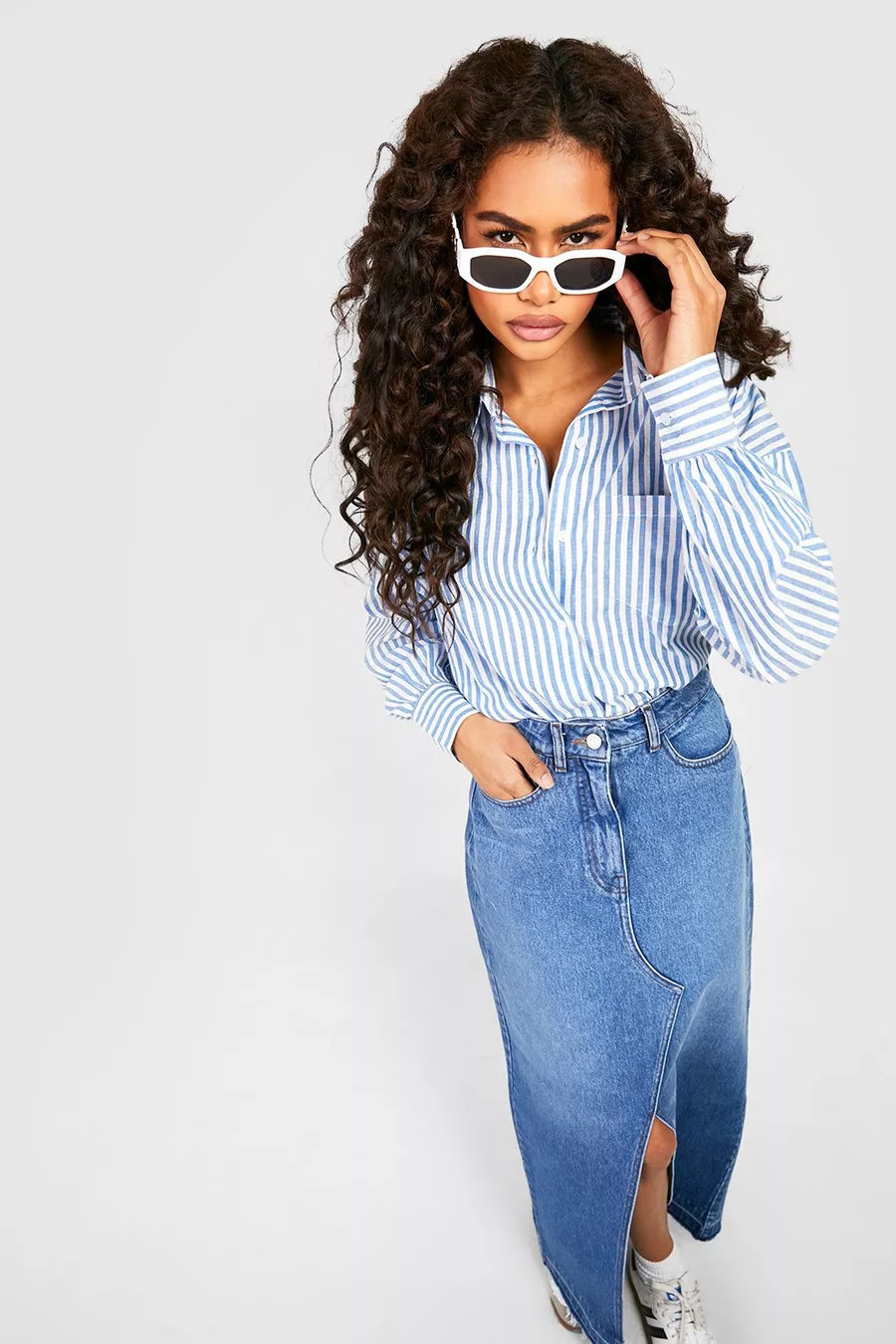 Chemise oversize à rayures | Boohoo.com (FR)