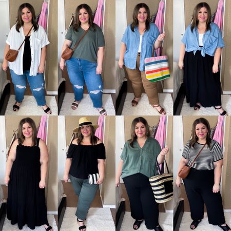 Sharing 8 plus size Walmart outfits! Grabbed these jeans in a 24 and saw they’re now on sale for $24.99! These are easy casual plus size outfits that can be used as teacher outfits, vacation outfits, or mom life outfits! 
Jeans 24, pants 3X, olive tee 3X, black skirt 2X, black dress 2X, Joyspun set 3X, striped tee XXXL. 

#LTKSeasonal #LTKcurves #LTKunder50