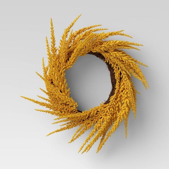 20" Artificial Goldenrod Wreath - Threshold™ | Target