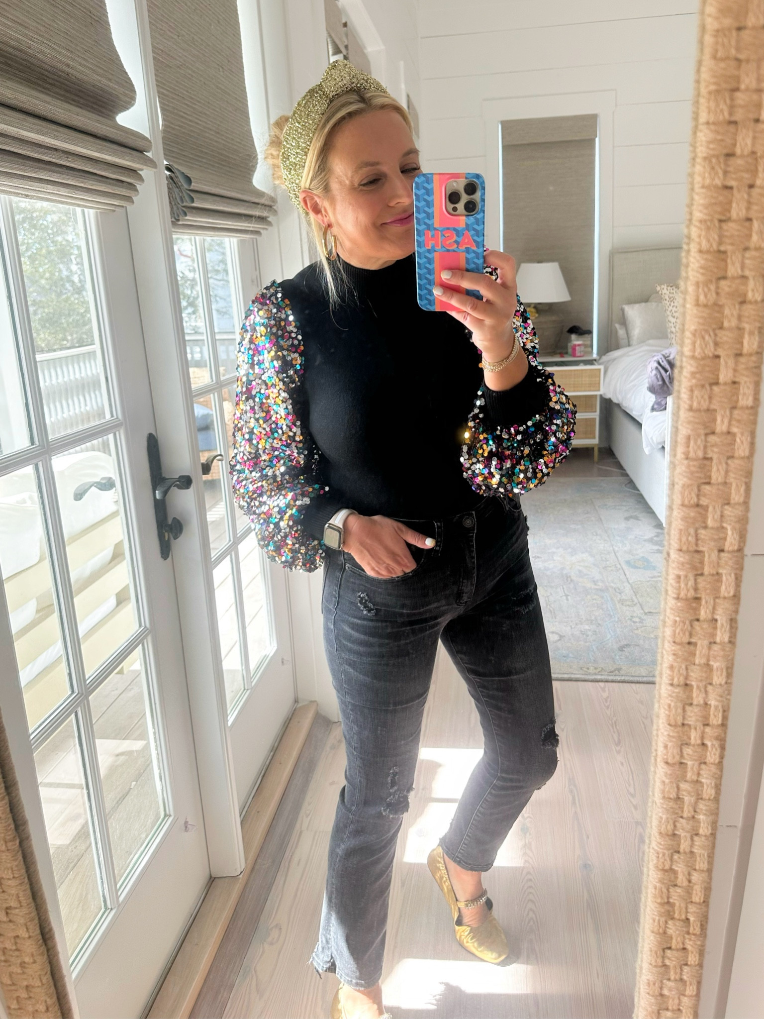 Avara sale of the day: buy one top get a bottom for 50% off! Sequins are always appropriate. Love this sequin sweatshirt and black jeans combo. Size small top // jeans size 27 code FANCY10

#LTKsalealert #LTKHoliday #LTKparties