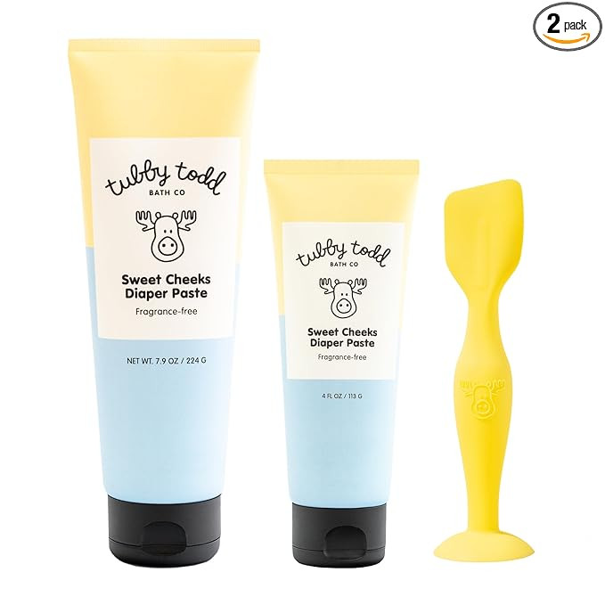 TUBBY TODD Sweet Cheeks Diaper Paste & Spatula - Diaper Rash Cream with 14% Zinc Oxide - Hypoalle... | Amazon (US)