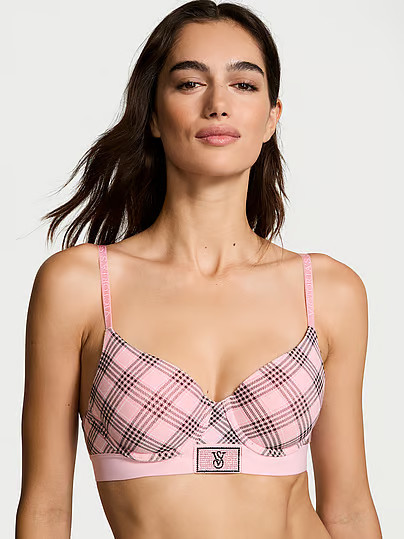 The T-shirt Shine Patch Lightly Lined Demi Bra, Print, 32Dd - Women's Bras - Victoria's Secret | Victoria's Secret (US / CA )