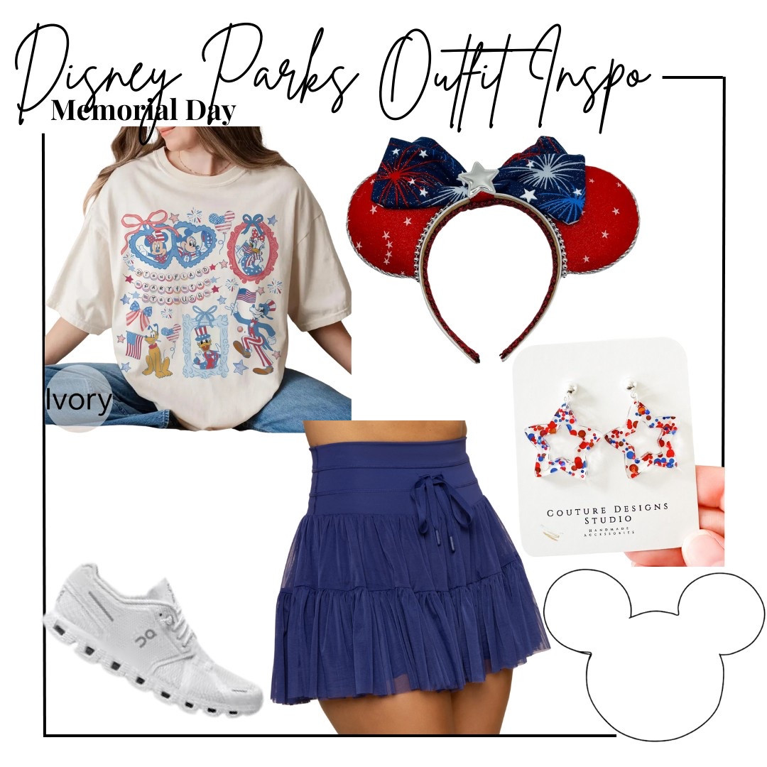 Disney parks outfit inspo - Memorial Day weekend (can also work for Fourth of July)

Patriotic Mickey and Minnie coquette shirt from Etsy, red white and blue stars Mickey ears from Etsy, patriotic star earrings from Etsy, sapphire pop flex pirouette skort, and on cloud x 5 sneakers 

Midsize, midsize outfit, size 10, ootd, Outfit inspo, patriotic finds, Disney parks Outfit, Disney bound,  under $50 outfit, affordable outfit, casual outfit, Disney Mickey and friends , Etsy finds, Disney outfit, Mickey ears, minimal Disney style, #ltkdisney, Disney ears, Disney aesthetic, theme park outfit, Disney parks outfit ideas, comfy Disney outfit, small business finds,


#LTKTravel #LTKFindsUnder50 #LTKStyleTip